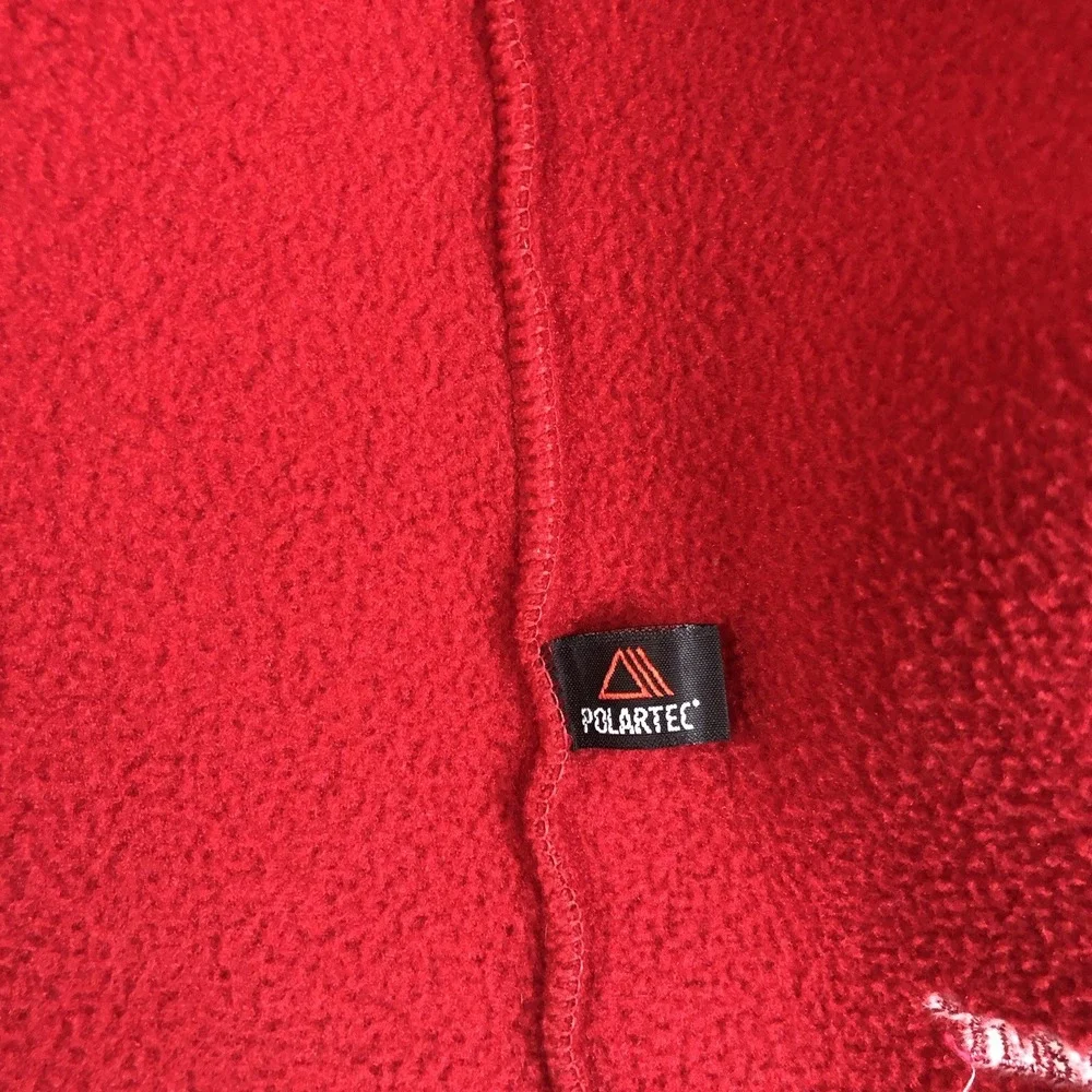 L.L. Bean Polartec Full Zip Fleece Vest Mens Sz L Red Pockets Comfortable